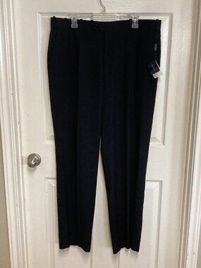 Adolfo New With Tags dress pants pleated front black striped size 38 x 32